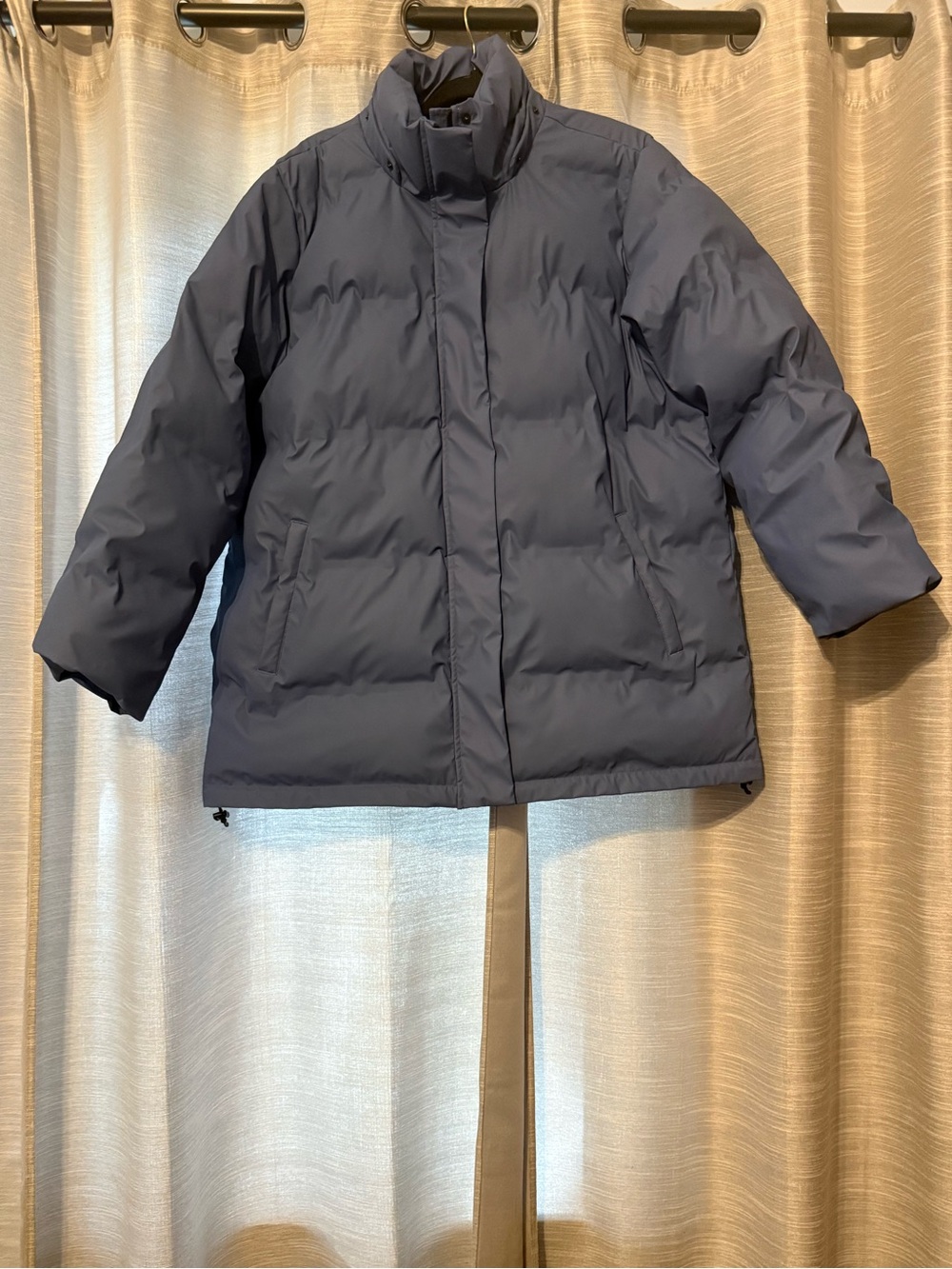Lands' End Navy Quilted Puffer Jacket Blue NWOT Sz L